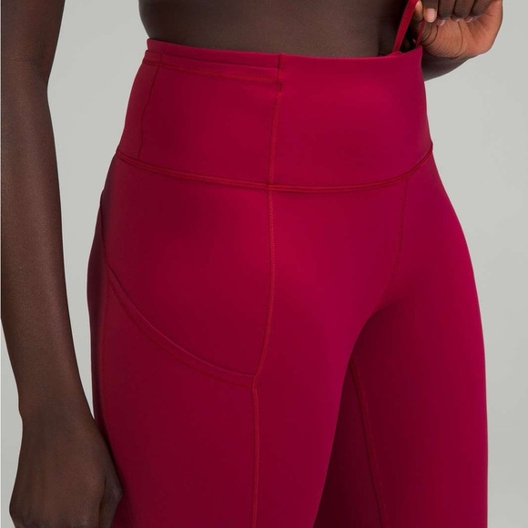 Lululemon Fast and Free High-Rise Tight 25" Leggings Pomegranate Pink Size 4 - Picture 1 of 8
